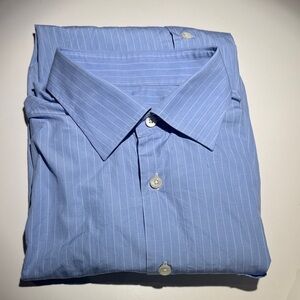 Canali Light Blue Pinstripe Dress Shirt